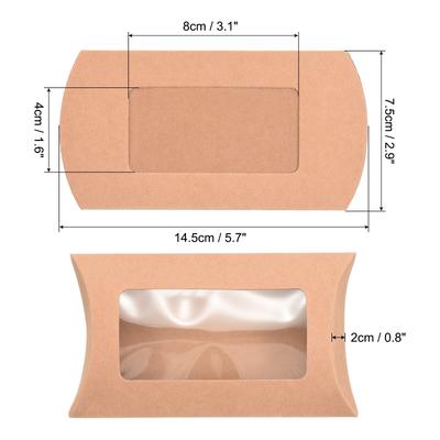 Pillow Boxes, 50Pcs Wedding Gift Boxes 5.7 x 2.9 Inch for Wedding