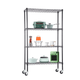 Wire Shelving Unit Rolling Layer Rack with 4 Tier for Storing Microwave Oven Rice Cooker Juicer Multi-purpose Metal Shelf with Adjustable Height for Restaurant Garage Kitchen 36L x 14W x 62H