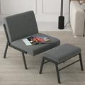 Ucloveria Modern Upholstered Accent Chair with Ottoman Linen Sofa Chair