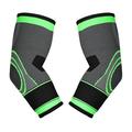 Linyer Pack of 2 Elbow Brace Knitting Elastic Support Sleeve Comfortable Sweat Absorption Quick Dry Tennis Golf Arm Pain for Wrap Green L