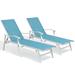 Crestlive Products Set of 2 Outdoor Patio Lounge Chairs Aluminum Adjustable Chaise Blue