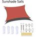 9.84Ã—13.12ft Rectangle Sun Shade Sail Canopy Awning Shelter UV Block Outdoor Patio Garden with Hardware Kit