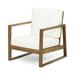 GDF Studio Silla Outdoor Acacia Wood Club Chair with Cushion Teak and Beige