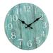 Wall Clock 10 Inch Teal Silent Non Ticking Kitchen Clock Decor Rustic Vintage Country Retro Decorative Wall Clocks Battery Operated for Bathroom Bedroom Living Room Office