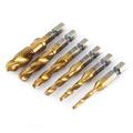 6Pcs M3 M4 M5 M6 M8 M10 Titanium Coated HSS Spiral Flute Metric Taps Set Metric Thread Tap Drill And Tap Bits 1/4 Hex Shank Screw Taps Tool Set