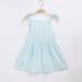Loopsun Toddler Girl Dress Square Neck Sleeveless Floral Printing Seaside Beach Sling Mini Dress Light Blue