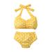 Girls Swimsuits Size 100 Baby Bikini Polka Dot Swimwear Beach Bikinis Set Bathing Suit For Teens Girl Yellow