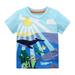 Rovga Summer Boys Girls Toddler T-Shirts Boys And Girls Short Sleeve Tees Cotton Casual Fun Pattern Crewneck Top Clothes
