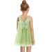 Summer Savings Clearance 2024! Loopsun Toddler Girl Dress Square Neck Sleeveless Solid Cute Elegant Mesh Wing Suspenders Mini Dress Green