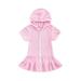 SHIBAOZI Kids Girls Hooded Swimsuit Cover Up Pool Bathing Suit Terry Robe Towel Beach Dress Toddler Baby for Swimwear