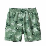 Loopsun Boys Shorts Leaf Printing Elastic Waist Home Sleeping Bermuda Shorts Green
