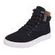 Fashion Mens Oxfords Casual High Top Shoes Shoes Sneakers Shoes Mens Sneakers Arch Fit (Black, 44)