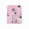 Disney Cudlie Baby Girl Minnie Mouse MNK/Sherpa Blanket with Lovely Bow Print