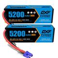 DXF 3S Lipo Batterie 5200mAh 11,1V 80C 3S Hard Case Batterie avec connecteur EC5 pour FPV Racing Drones Route Quadcopters RC Evader BX Auto Car Truck LKW Truggy RC Hobby (2 Paquets)