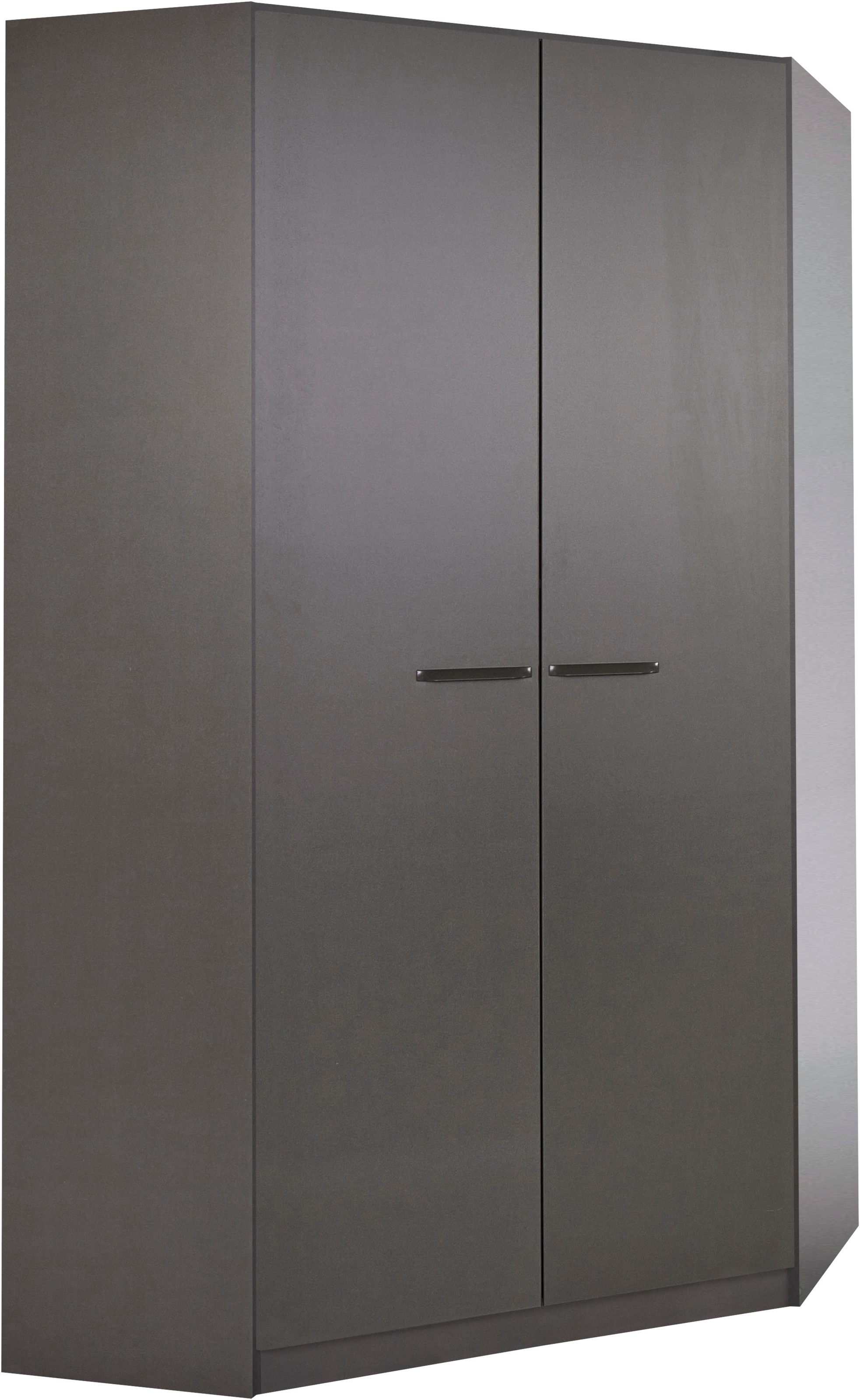 Eckschrank INOSIGN BY RAUCH "Kleiderschrank Schrank Garderobe Wäscheschrank VANDOR", grau (graumetallic), B:117cm H:197cm T:104cm, Holzwerkstoff, Schränke, Eckschrank, voll ausgestattet, viel Stauraum, MADE IN GERMANY