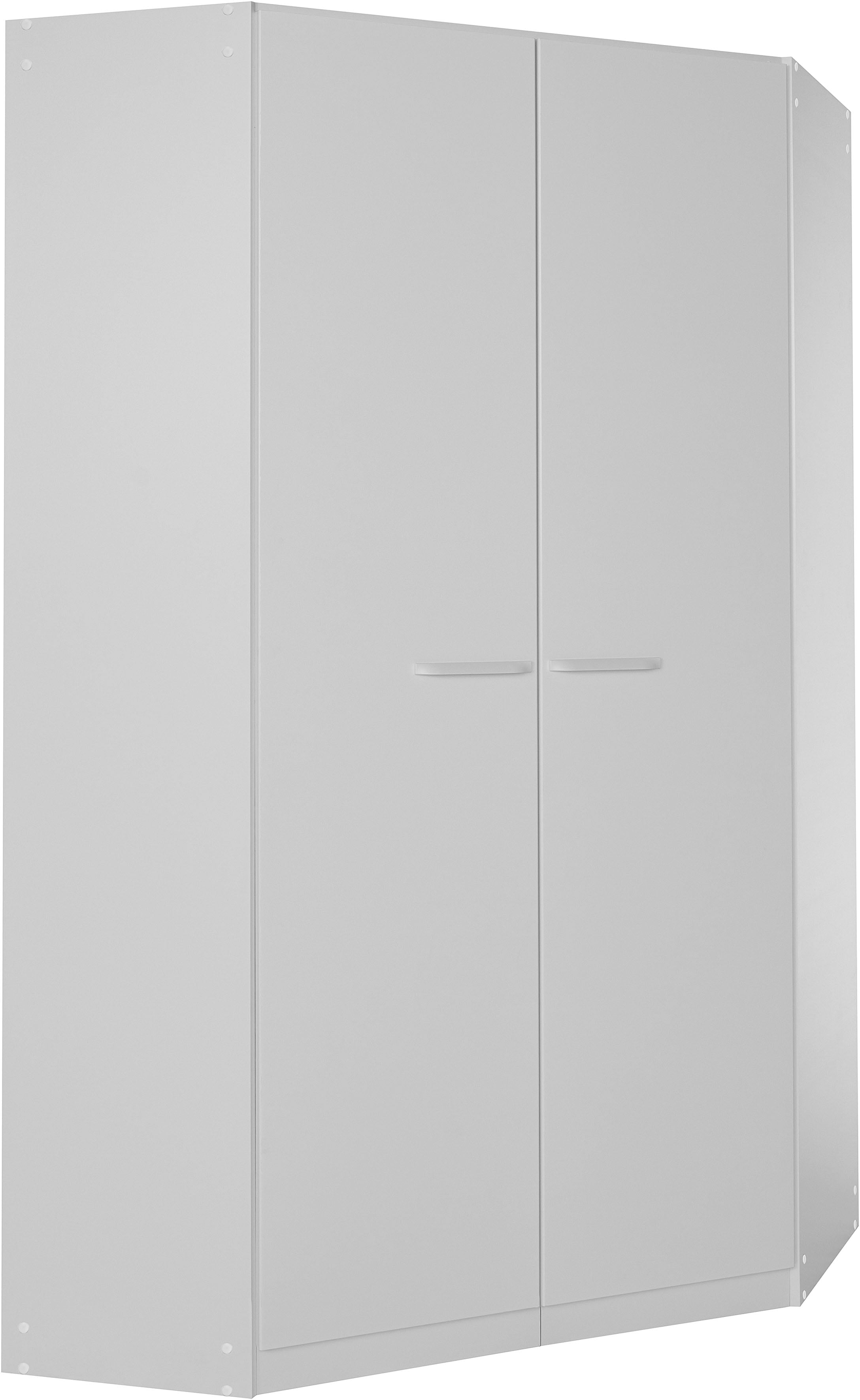 Eckschrank INOSIGN BY RAUCH "Kleiderschrank Schrank Garderobe Wäscheschrank VANDOR", weiß (alpinweiß), B:117cm H:197cm T:104cm, Holzwerkstoff, Schränke, Eckschrank, voll ausgestattet, viel Stauraum, MADE IN GERMANY
