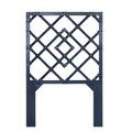 David Francis Furniture Darien Wood & Rattan Headboard Wood/Wicker/Rattan in Blue | 64 H x 42 W x 1 D in | Wayfair B4501-T-S137