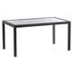 Onyx Rattan Dining Table Rectangular In Grey With Glass Top