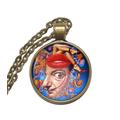 Thanksgiving Necklace, Salvador Dali, Painter, Surrealist, Spanish, Glass Pendant, Handmade Jewelry