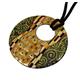 Mother-Of-Pearl Russian Hand Painted Necklace Pendant After Klimt Ornament #0946.21