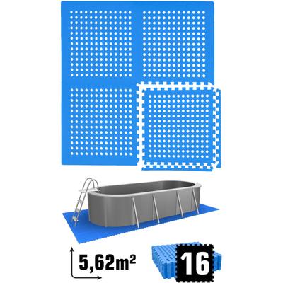 5,6 m² Poolunterlage - 16 eva Matten 62x62 - Unterlegmatten Set - Pool Unterlage Image