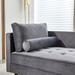 64" Velvet Chaise Lounges, Lounge Chaise Accent Chair Button Tufted Right Arm Facing Chaise, Sleeper Sofa Bed, Grey