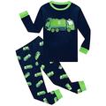 CM-Kid Schlafanzug Jungen Lang Kinder Pyjama Set Baumwolle Warm Frühling Herbst Winter 4 5 Jahre Dunkelblau Auto Gr.110