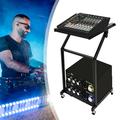 TFCFL Adjustable DJ Stand Mixer Rack Music Show Equipment Rack Rolling Black