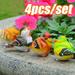 Vnanda 4Pcs Bird Statue Ornament Resin Statue Christmas Garden Sculpture Colorful Decorative Ornaments Gift for Home Outdoor Patio Lawn Yard Porch Decoration