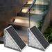 Home Kitchen Lighting Ceiling Solar Light Solar Step Stair Lights Warm White Triangles Solar Decks Lights IP67 Auto On Off Decoration Lights For Stair Patio Yard Drivewa Lights 2 Pack Outdoor White