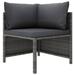 Tomshoo Sectional Corner Sofa with Cushions Gray Poly Rattan