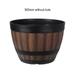 Resin Whiskey Barrel Flower Pot Round Planter Vintage Style Indoor Outdoor Garden Yard Patio