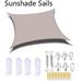 9.84Ã—13.12ft Rectangle Sun Shade Sail Canopy Awning Shelter UV Block Outdoor Patio Garden with Hardware Kit