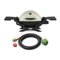 Weber Q 2200 Gas Grill - Liquid Propane (Titanium) with Adapter Hose