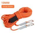 Occkic 10MM Climbing Rope 32ft/49ft/65ft High Strength Outdoor Safety Static Rock Climbing Rope Escape Rappelling Rope Orange