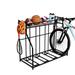 Bike Storage Rack Bike Storage Stand with 4 Sturdy Hooks for arking Road Mountain Hybrid or Kids Bikes Multi-purpose Garage Organizer with an Basket for Storing Footballs Baskets Balls Black