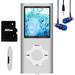 MP3 Player with 8GB Memory SD Card - Slim Classic Digital LCD Screen FM Radio Voice Record - Silver