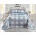 BH Studio Reversible Quilted Bedspread by BH Studio in Blue White (Size KING)