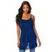 Plus Size Women's Lace-Hem Camisole by Roaman's in Evening Blue (Size 18/20)