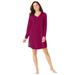 Plus Size Women's Henley Sleepshirt with Lace Detail by Woman Within in Pomegranate (Size M)