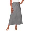 Plus Size Women's Stretch Denim Jegging Skirt by Jessica London in Grey Denim (Size 18) Flared Stretch Denim w/ Vertical Seams