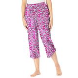Plus Size Women's Lounge Capri by Catherines in Raspberry Hearts (Size 3X)