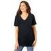 Plus Size Women's Faux Suede Tee by Woman Within in Black (Size 4X)