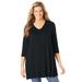 Plus Size Women's Pleat Back Tunic by Woman Within in Black (Size M)