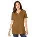 Plus Size Women's Faux Suede Tee by Woman Within in Toffee (Size L)