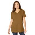 Plus Size Women's Faux Suede Tee by Woman Within in Toffee (Size 1X)