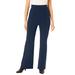 Plus Size Women's Secret Solutions™ Tummy Taming Wide-Leg Knit Pant by Woman Within in Navy (Size 22/24)