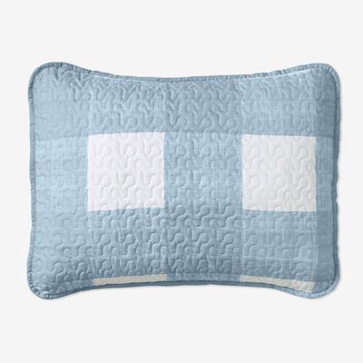 BH Studio Reversible Quilted Sham by BH Studio in Blue White (Size STAND) Pillow