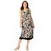 Plus Size Women's Reversible Dress by Woman Within in Black Watercolor Bouquet (Size 4X)