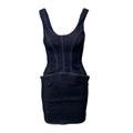 Mugler Contrast Stitched Denim Mini Dress Size XXS